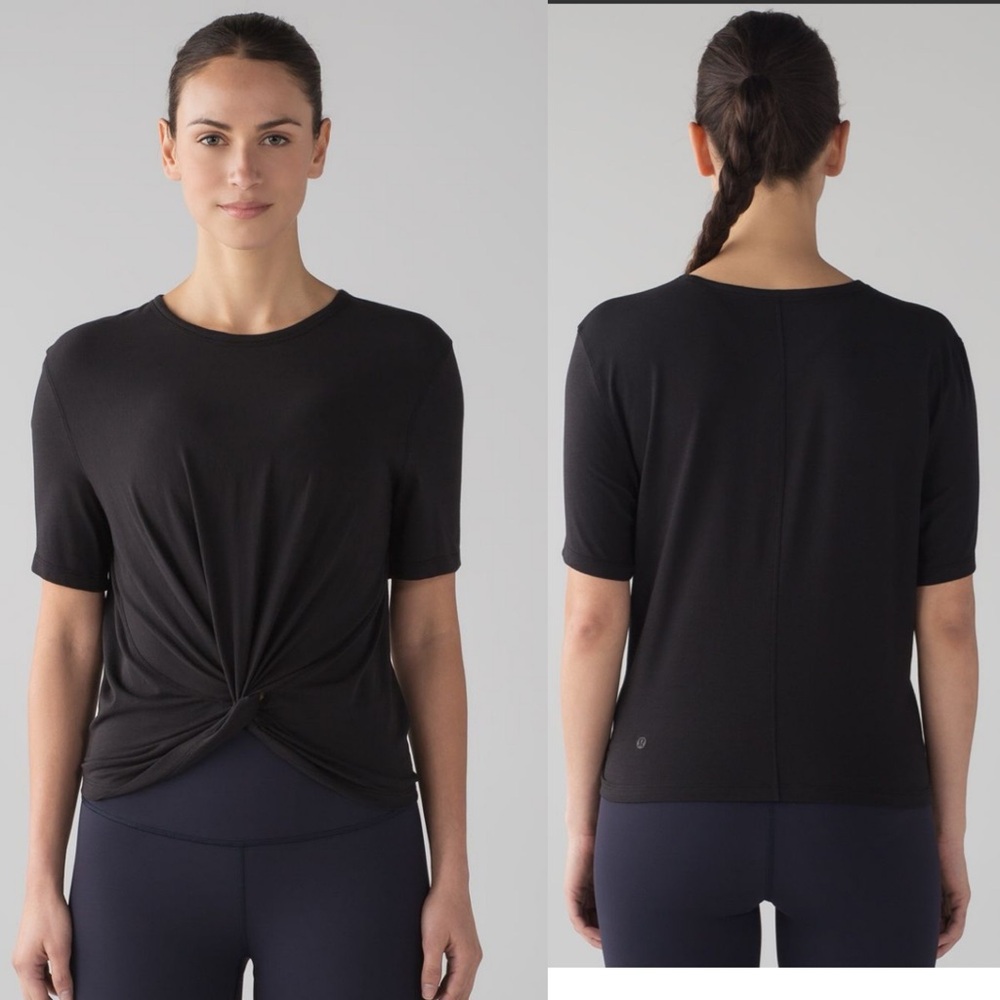 LULULEMON crescent knotted front yoga running t shirt